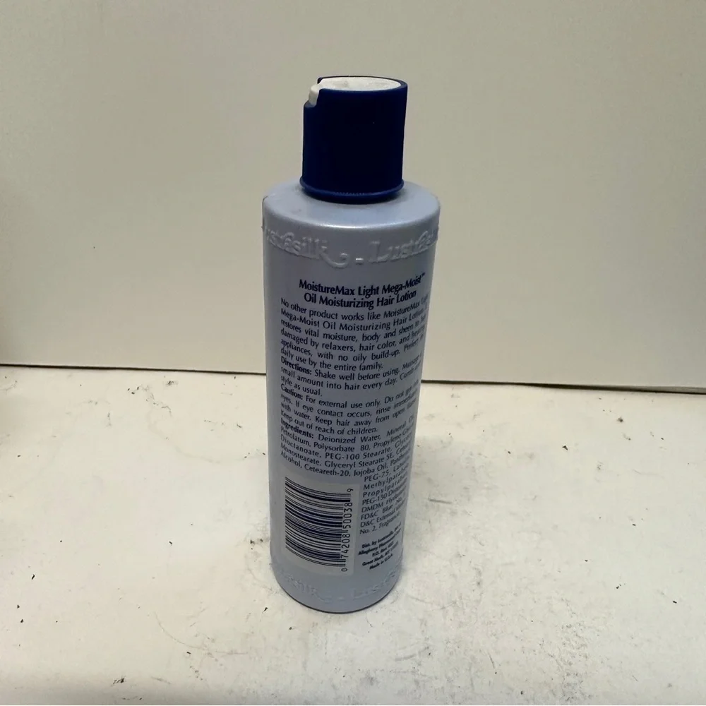 Lustrasilk Moisture Max Light Mega Moist Oil Moisturizing Hair Lotion 8 OZ